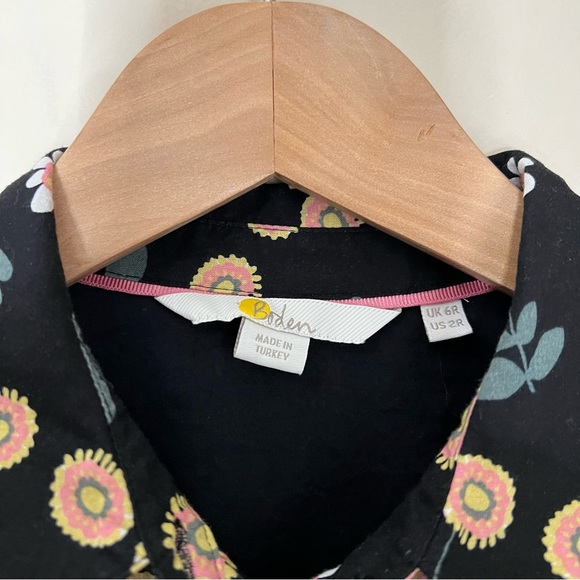 BODEN KITTY SHIRT DRESS BLACK FLORAL SIZE 2 - Picture 7 of 12